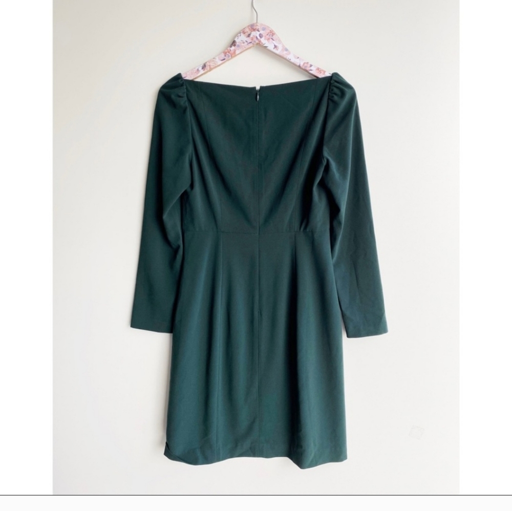 Club Monaco Dark Green Long Sleeve Square Neck Dress - Picture 8 of 14